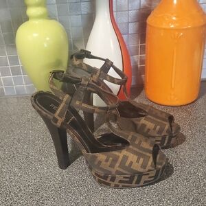 Fendi Monogram Platform Heels